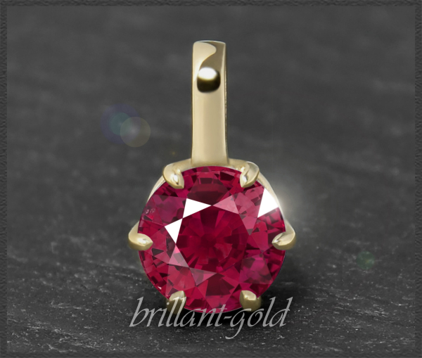 Rubin Gold Anhänger 1,30ct, 585 Gelbgold